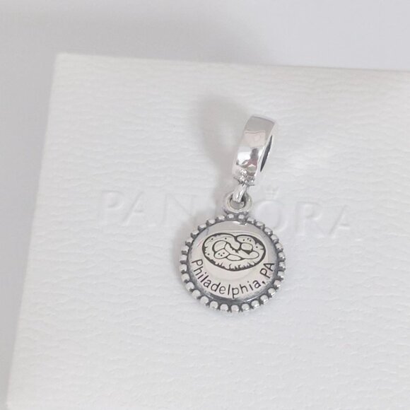Pandora Philadelphia, PA Pretzel Exclusive Dangle Charm with box - Picture 8 of 8